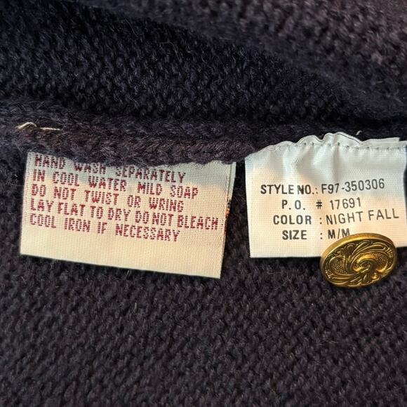 Ashley Size M Hand Embroidered Floral Cardigan Sweater V Neck Goldtone Buttons - Picture 5 of 5